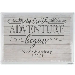 Adventure Begins Glass Block