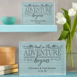 Adventure Begins Glass Block