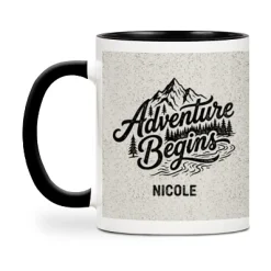 Adventure Begins Speckled Photo Mug