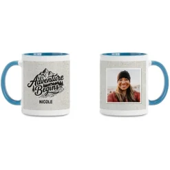 Adventure Begins Speckled Photo Mug