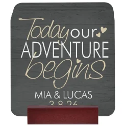 Adventure Begins Wedding Coasters