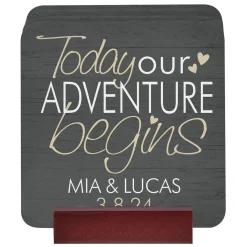 Adventure Begins Wedding Coasters