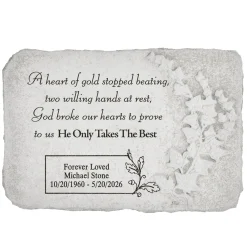 A Heart Of Gold Sculpted Memorial Stone