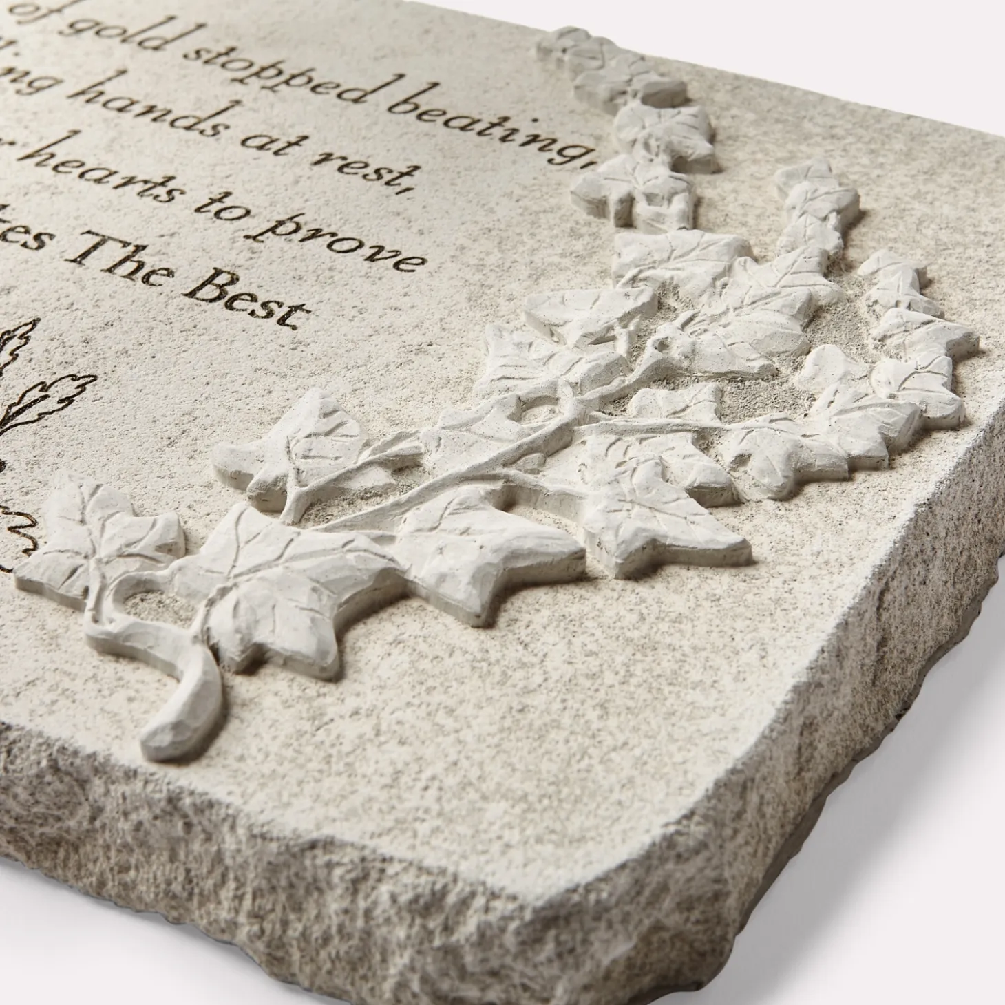 A Heart Of Gold Sculpted Memorial Stone