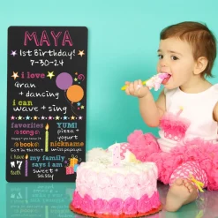 All About Me Birthday Chalkboard