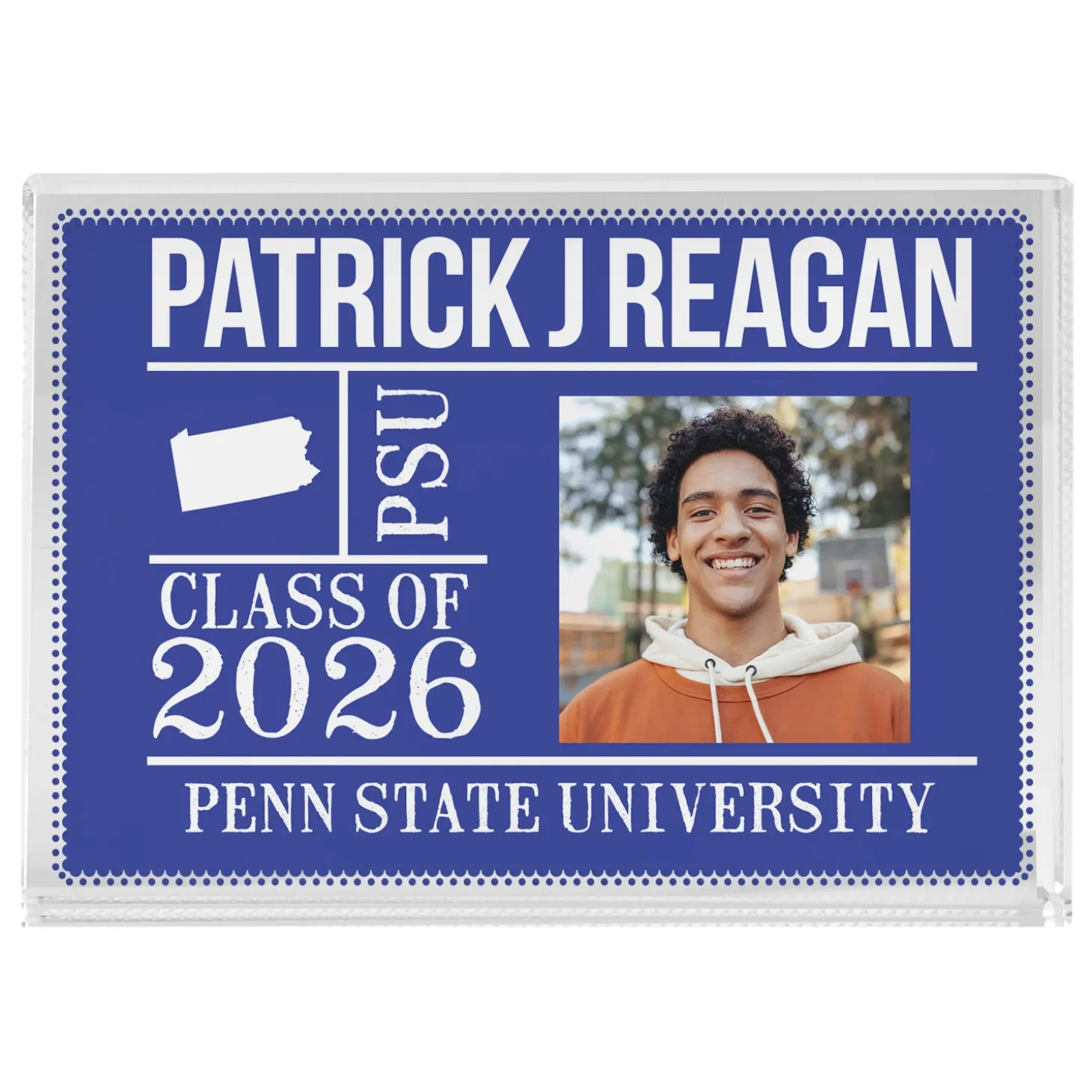 All About The Graduate Photo Glass Keepsake Block