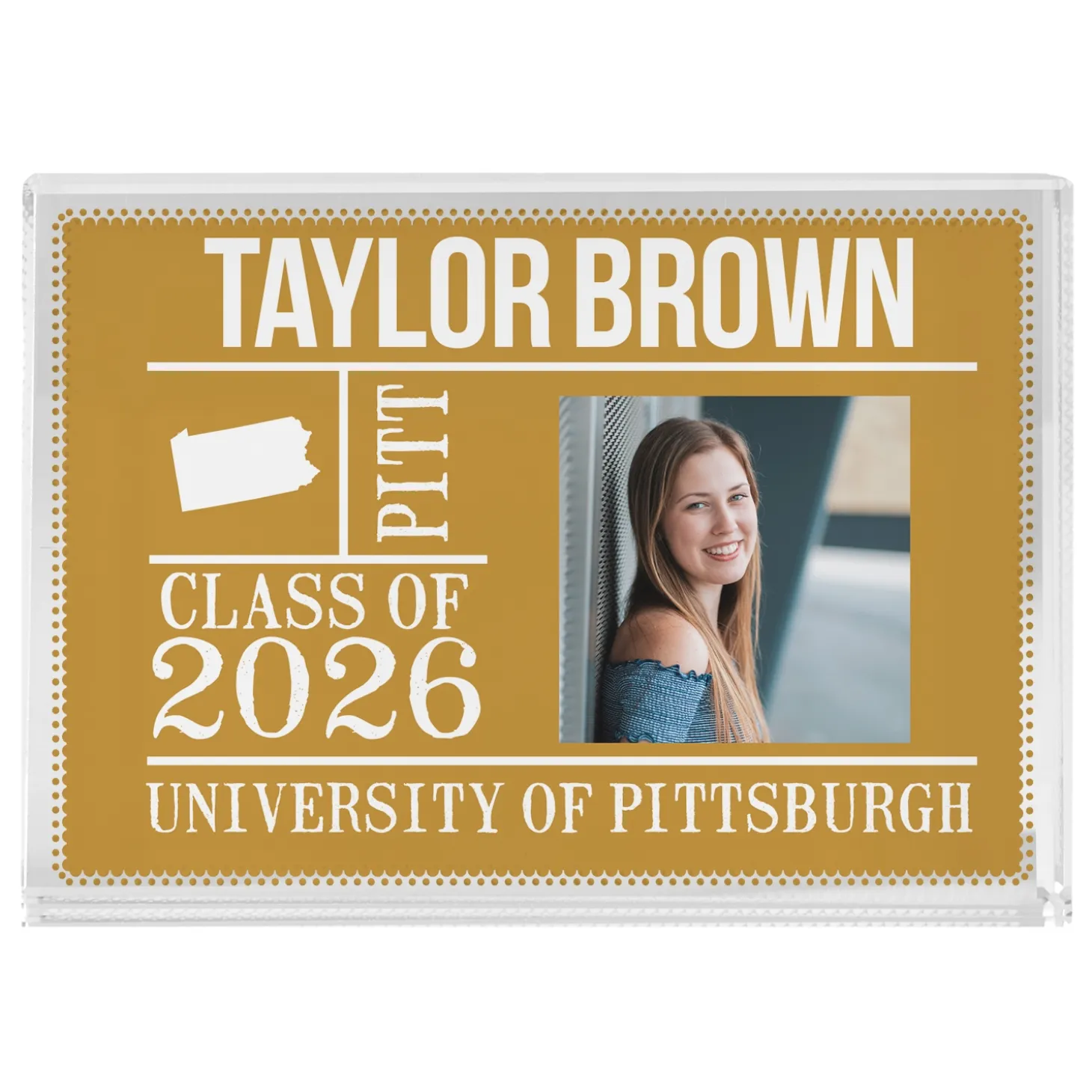 All About The Graduate Photo Glass Keepsake Block