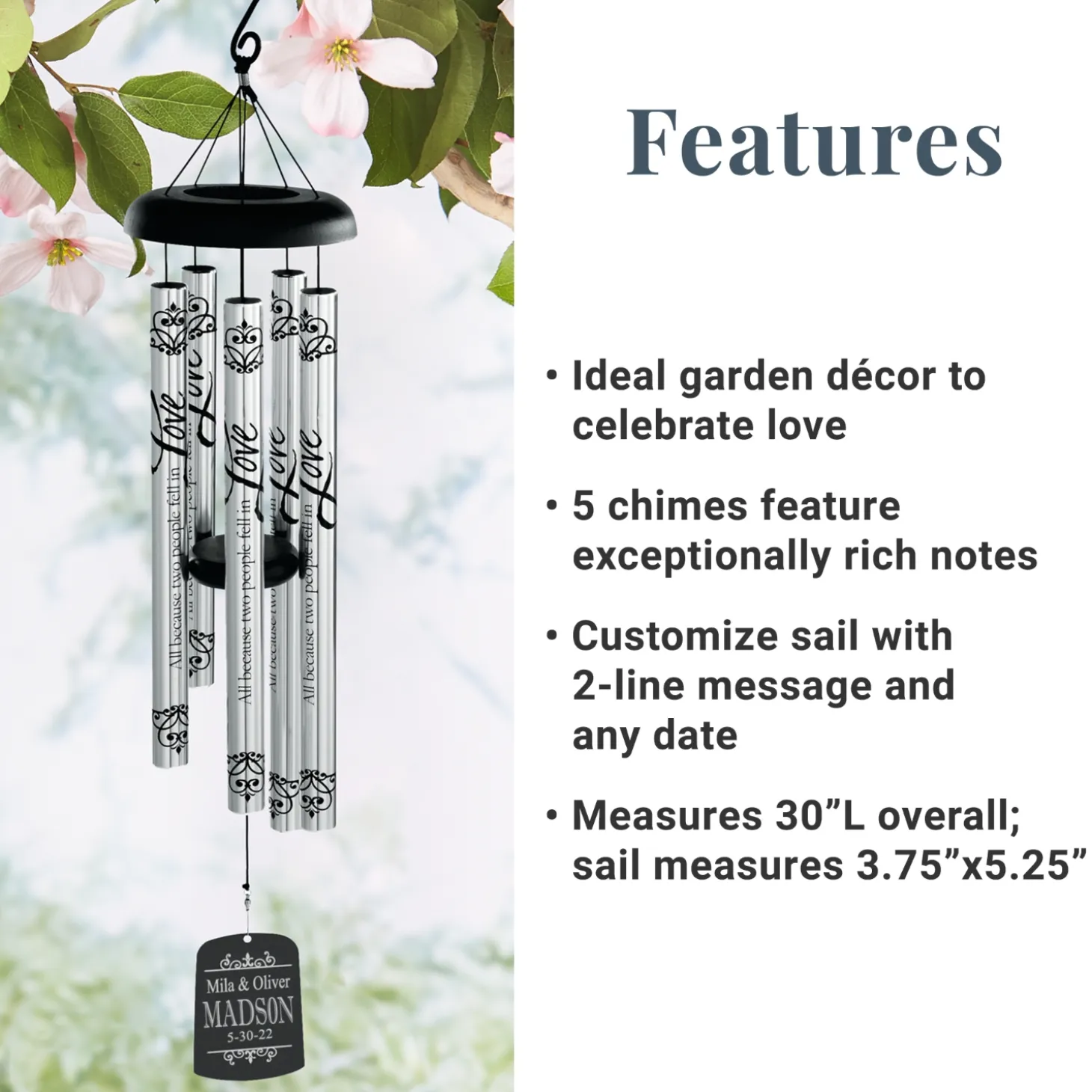 All Because Two People 30 inch Wind Chime
