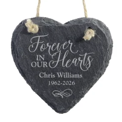 Always and Forever Memorial Heart Slate Ornament