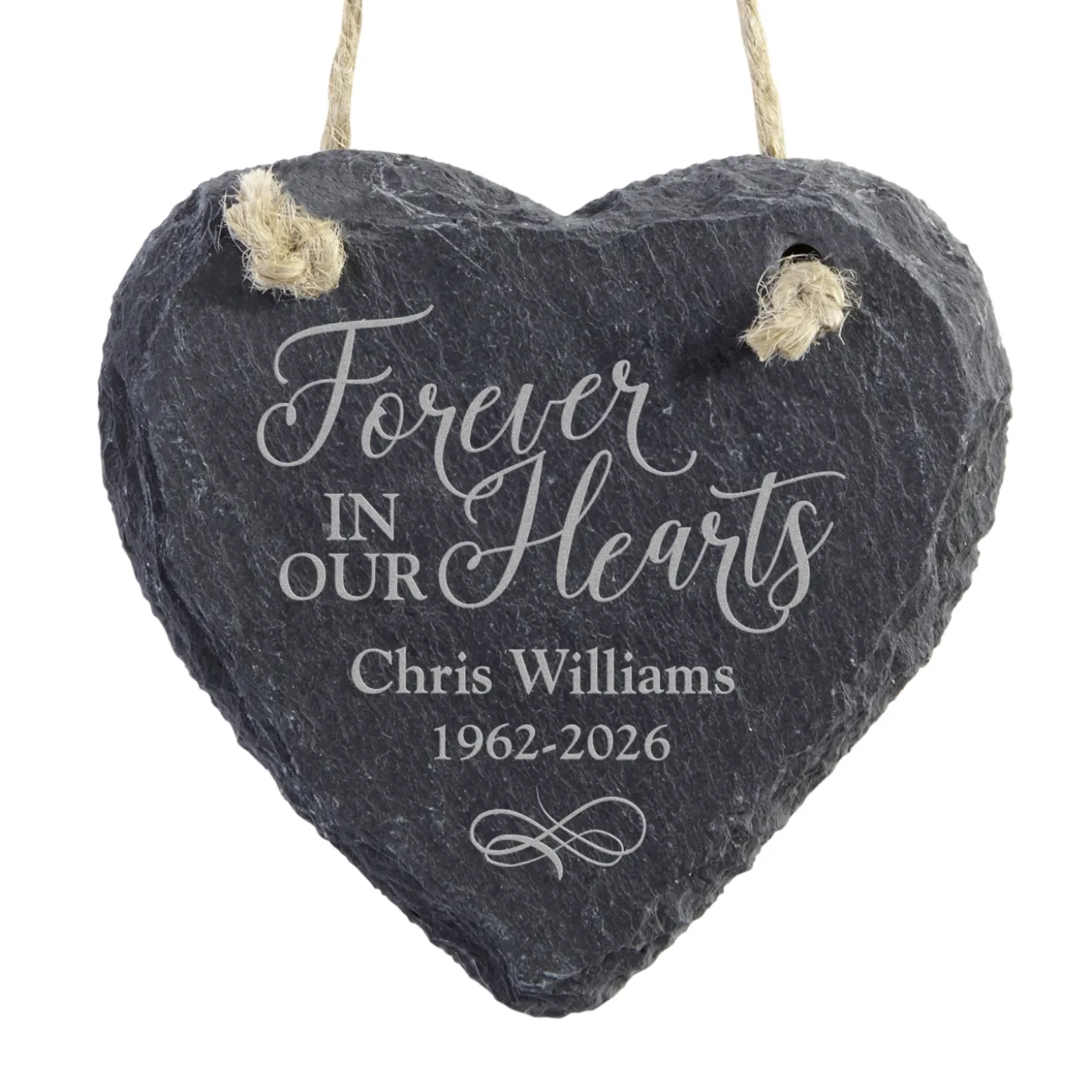 Always and Forever Memorial Heart Slate Ornament
