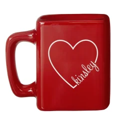 Always In My Heart Red Square Mug Set