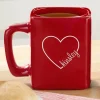 Always In My Heart Red Square Mug Set