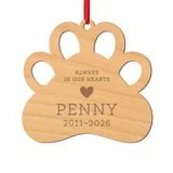 Always in Our Hearts Pet Memorial Laser Cut Wood Ornament