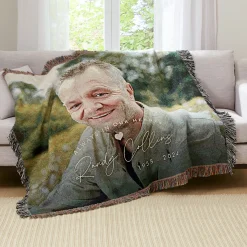 Always In Our Hearts Photo Weave Throw Blanket
