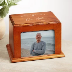Always In Our Hearts Photo Wood Frame Cremation Urn