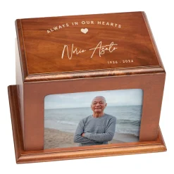 Always In Our Hearts Photo Wood Frame Cremation Urn