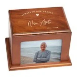 Always In Our Hearts Photo Wood Frame Cremation Urn