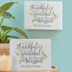 Always Thankful Wood Block
