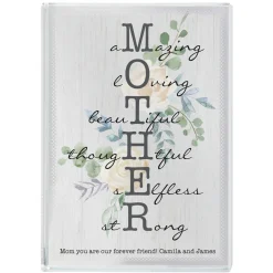 Amazing Mother & Grandma Glass Block