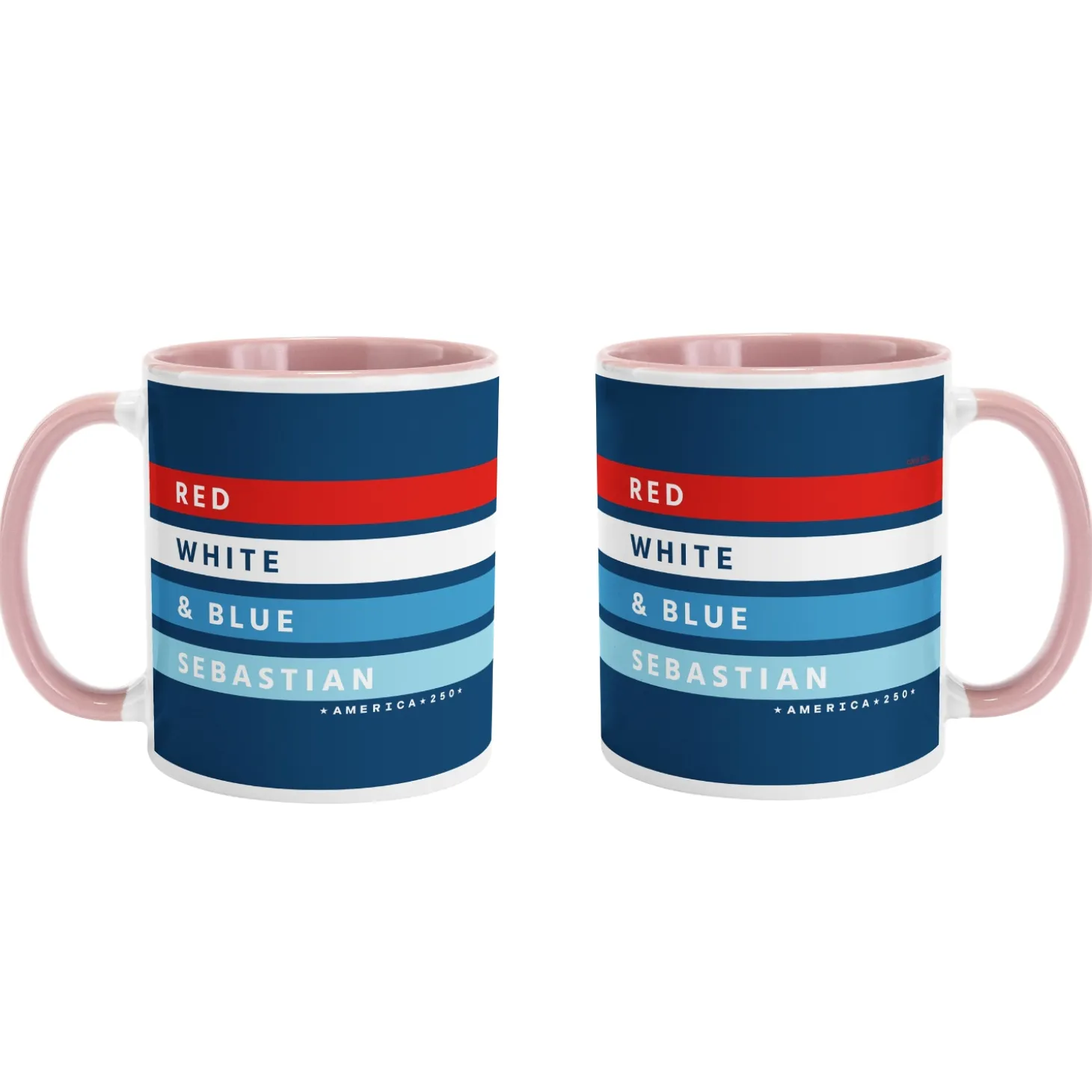 America250™ Red White & Blue Striped Mug