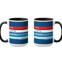 America250™ Red White & Blue Striped Mug