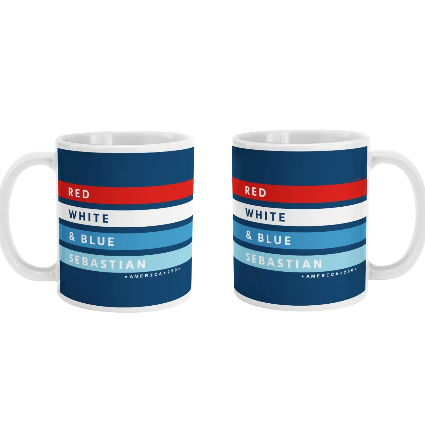 America250™ Red White & Blue Striped Mug