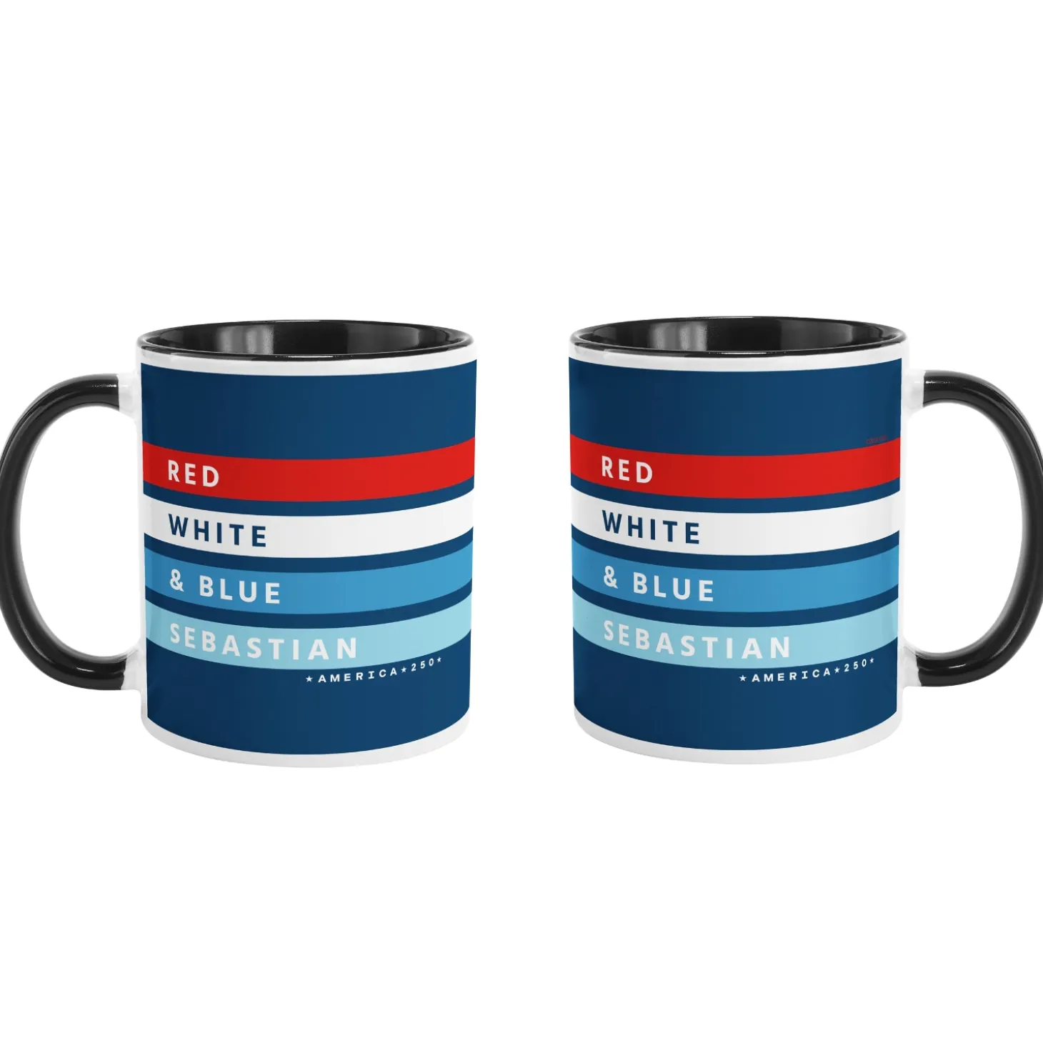 America250™ Red White & Blue Striped Mug