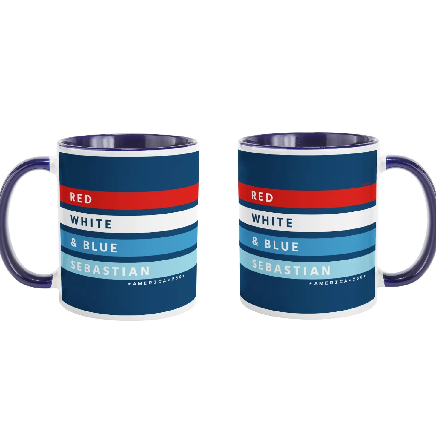 America250™ Red White & Blue Striped Mug