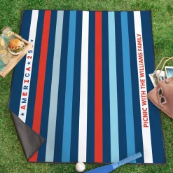America250™ Red White & Blue Striped Picnic Blanket