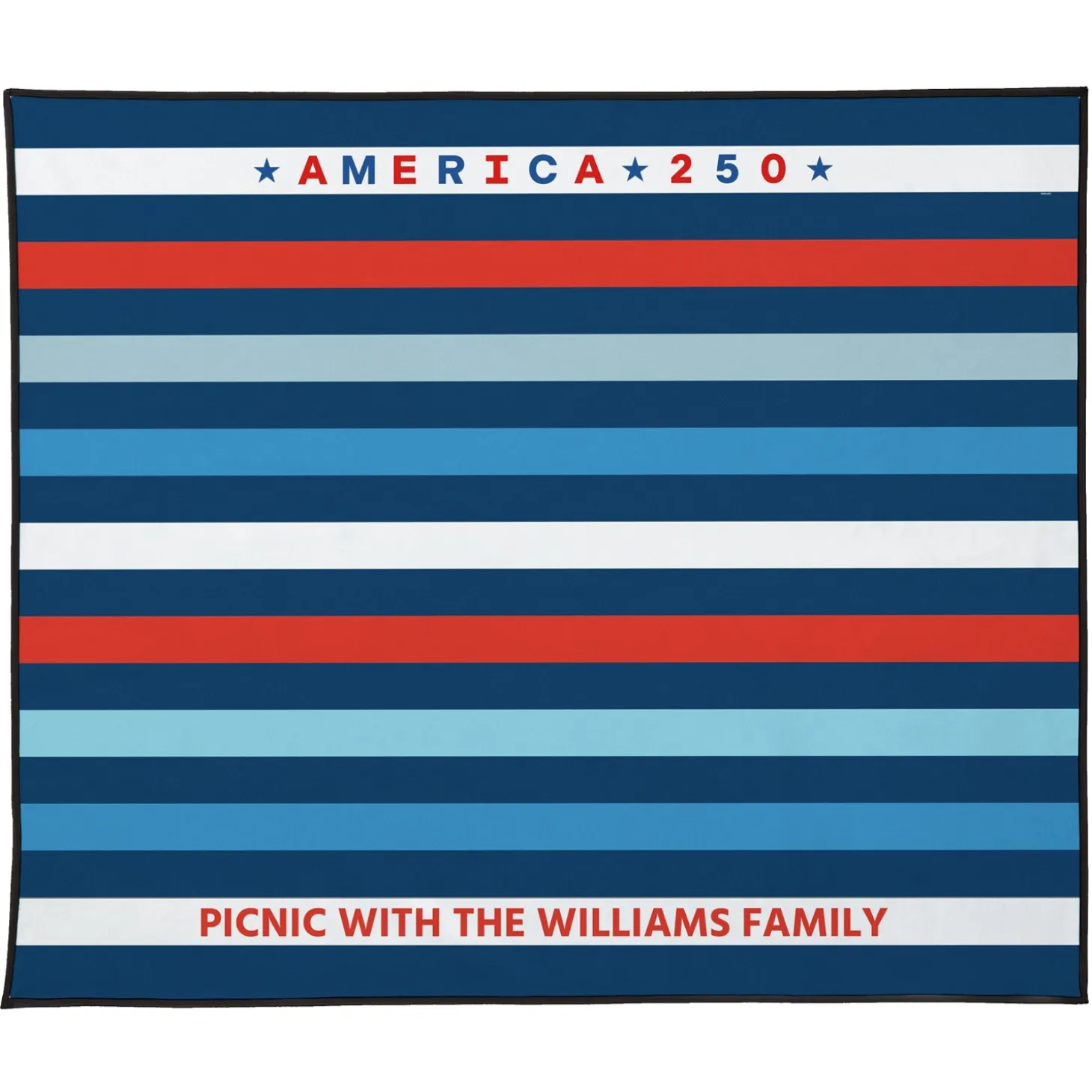 America250™ Red White & Blue Striped Picnic Blanket