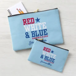 America250™ Red White & Blue Zipper Pouch
