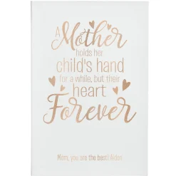 A Mother Holds Her Child's Hand Leather Wall Art