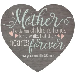 A Mother Holds Her Childs Hand Wood Heart