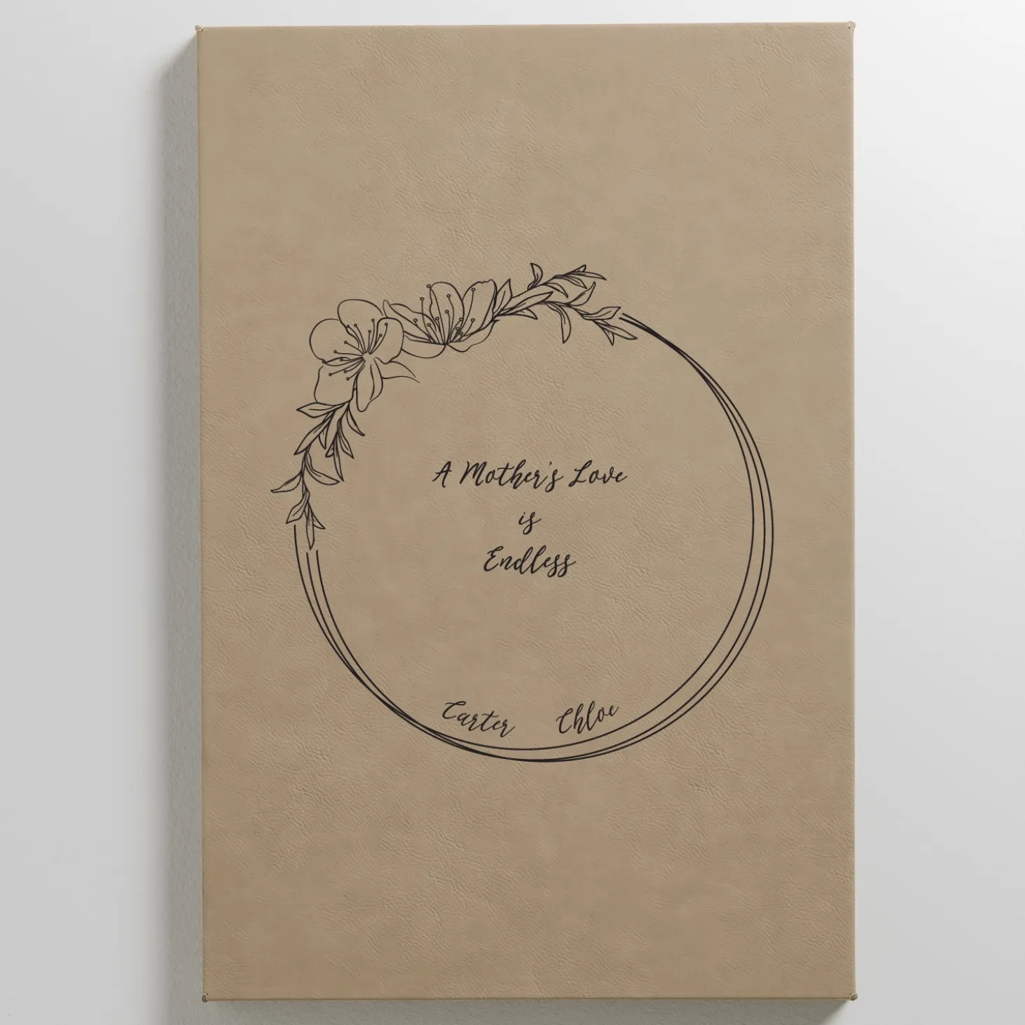 A Mother's Love Leather Wall Art
