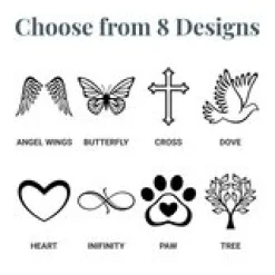 Angel's Wings Engraved Wood Cremation Urn