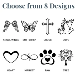 Angel's Wings Engraved Wood Cremation Urn