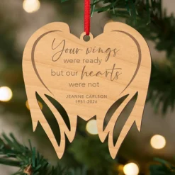 Angel Wings Laser Cut Wood Ornament