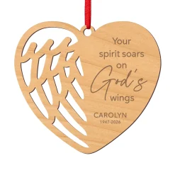 Angel Wings Laser Cut Wood Ornament