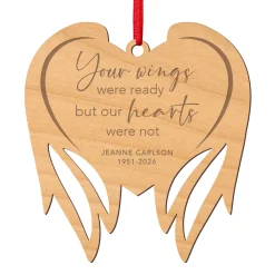 Angel Wings Laser Cut Wood Ornament