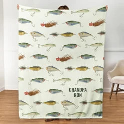 Angler's Lure Collection Plush Blanket