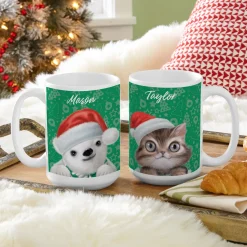 Animal Club International™ Santa Hat Baby Animals Mug