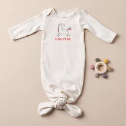 Animal Friends Baby Knotted Gown