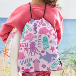 Animal Party Allover Print Drawstring Bag
