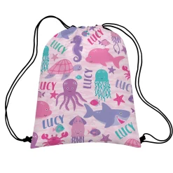Animal Party Allover Print Drawstring Bag