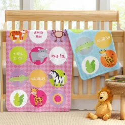 Animals Birth Announcement Blanket