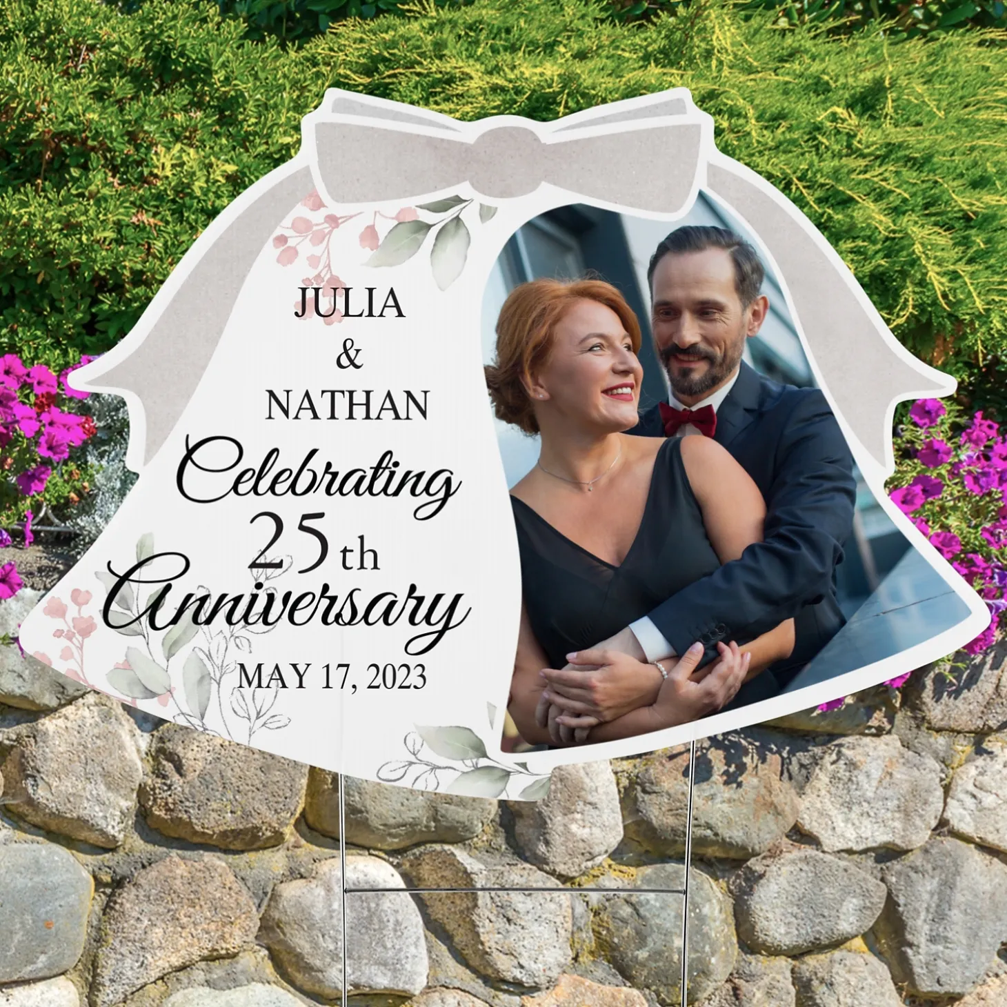 Anniversary Photo Bell Yard Sign