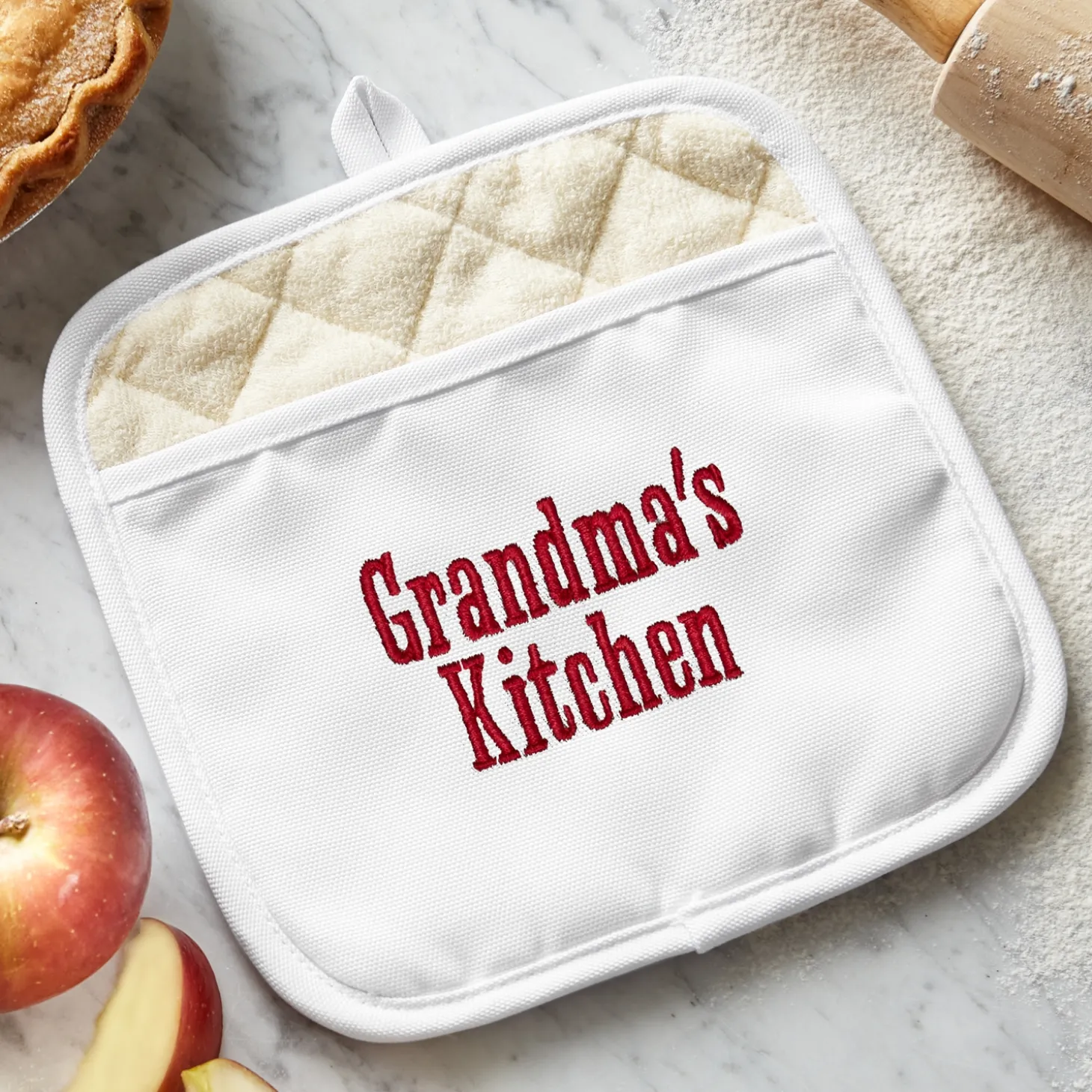 Any Message Embroidered Pot Holder