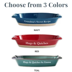 Any Message Oval Stoneware Baking Dish