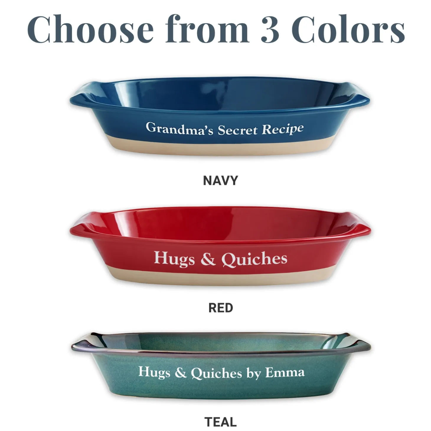 Any Message Oval Stoneware Baking Dish