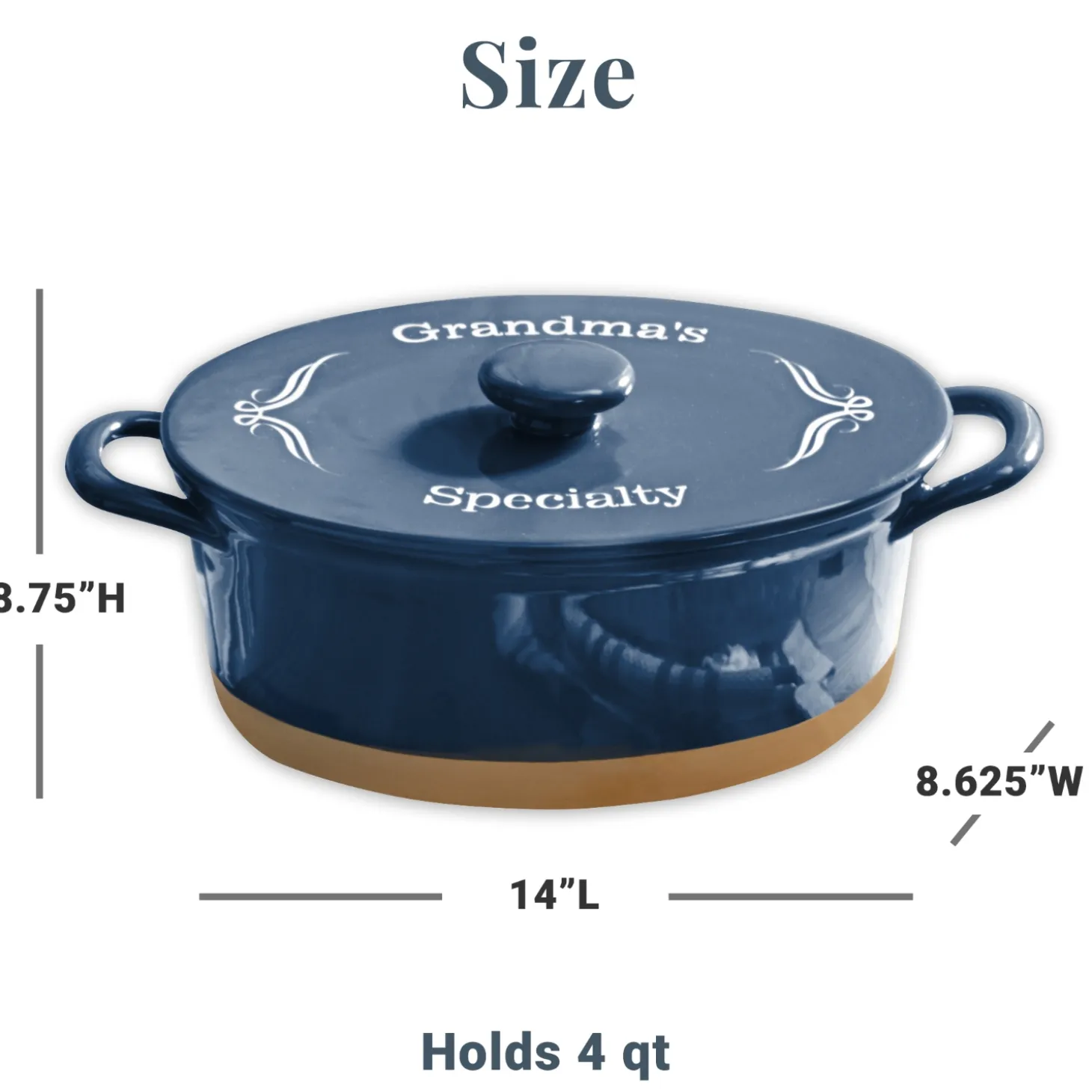 Any Message 4qt Oval Stoneware Casserole Dish